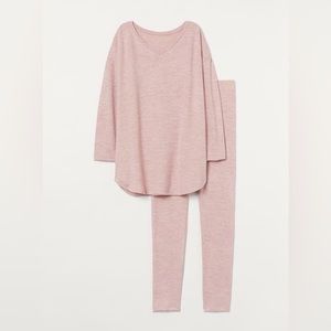 H&M blush pink pajama set